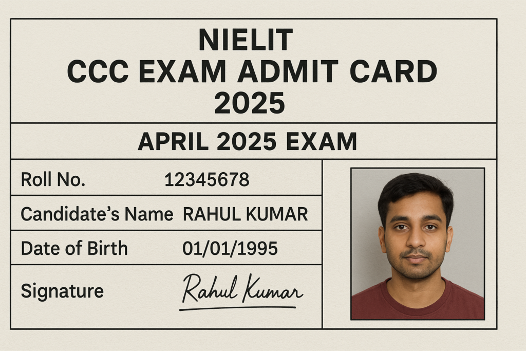 NIELIT CCC Exam Admit Card 2025 for April 2025 Exam: